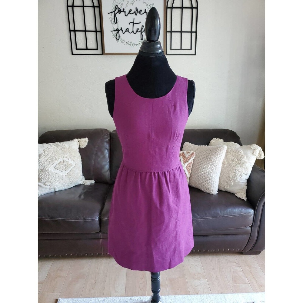 J. Crew Mini Medallion Sheath Dress Purple Women's Size 2 EUC